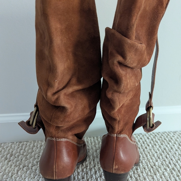 Brown Leather Knee-High Boots - Picture 2 of 5